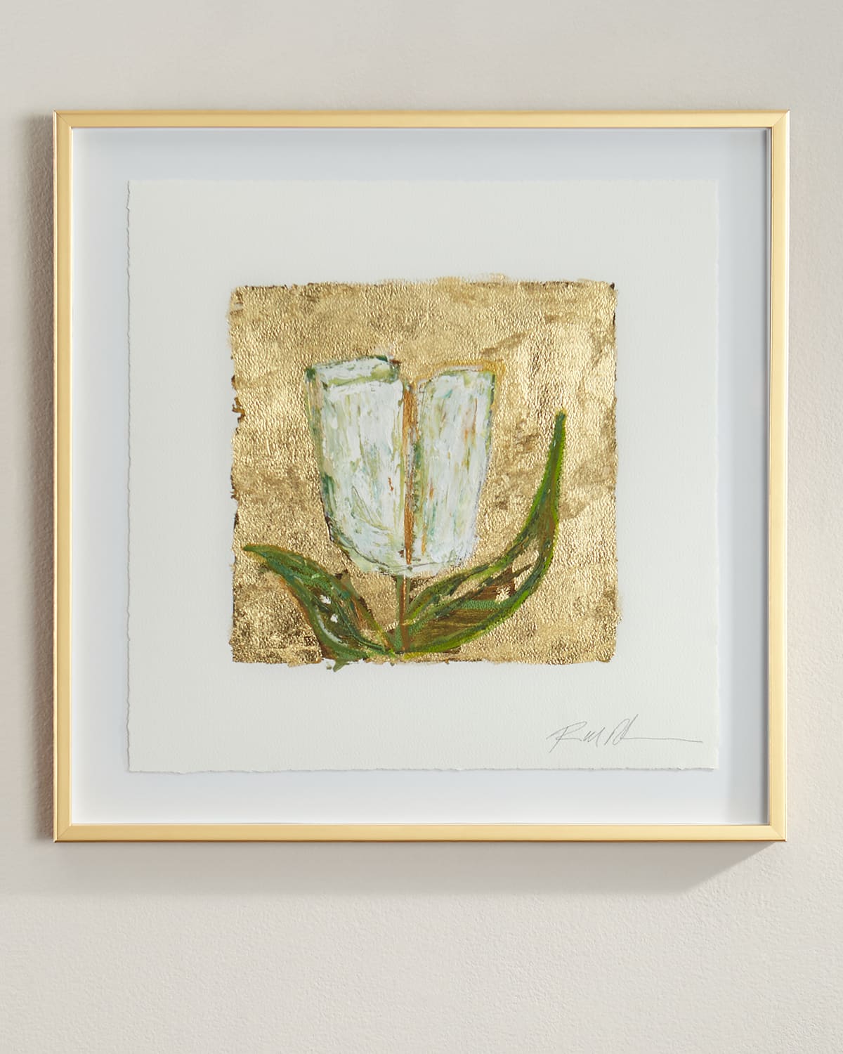 Shop Rfa Fine Art Gold And Tulips Giclee On Paper Wall Art