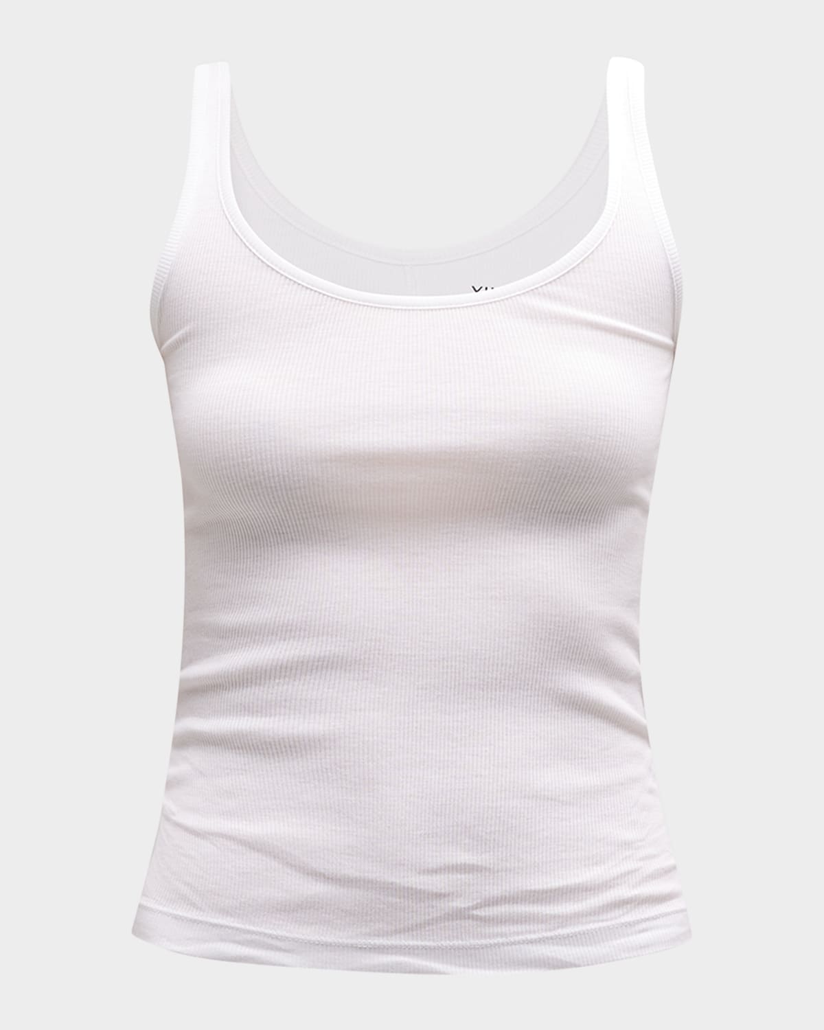 Vince Linen Scoop-neck Tank In White