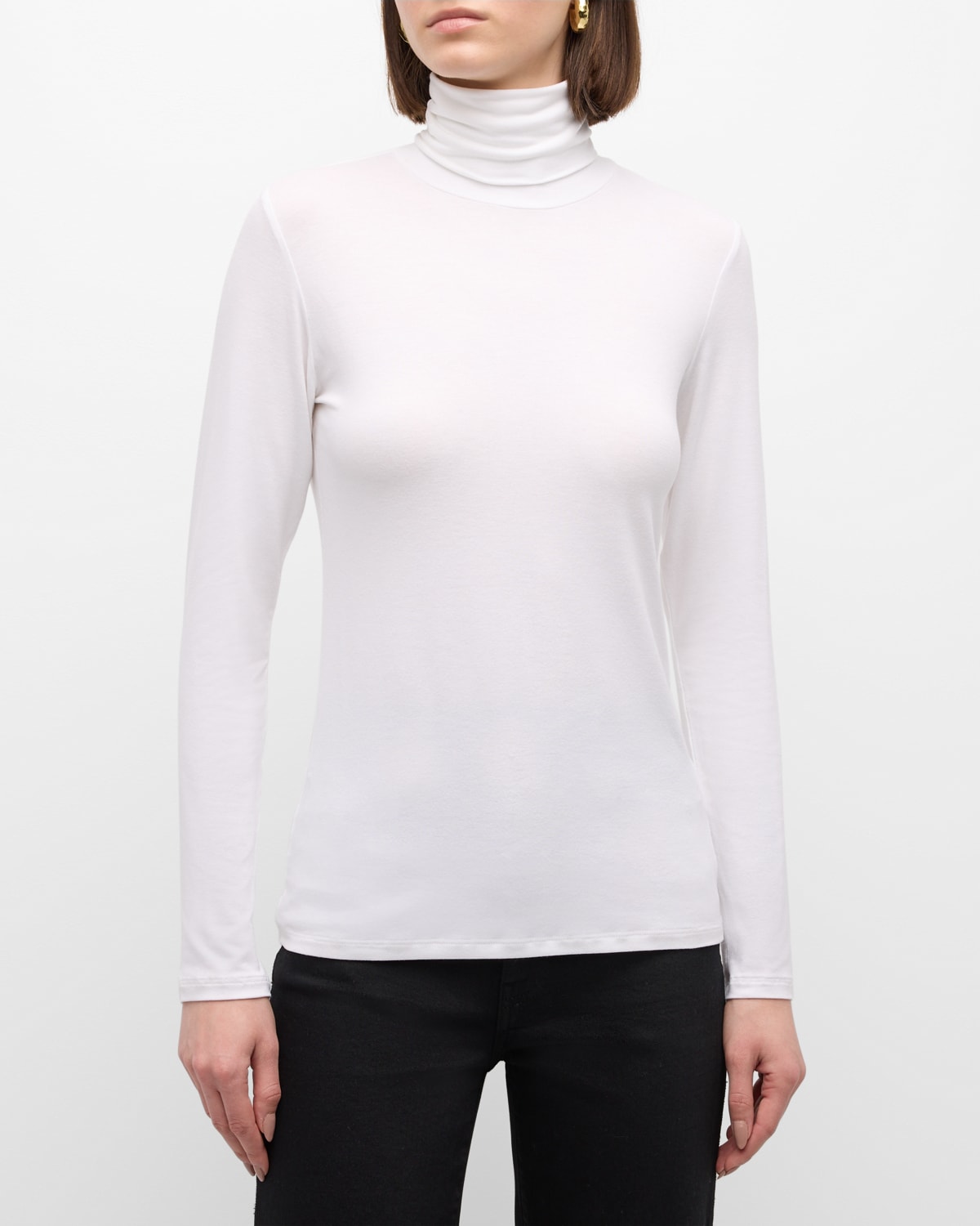 Shop Majestic Soft Touch Long-sleeve Turtleneck In White