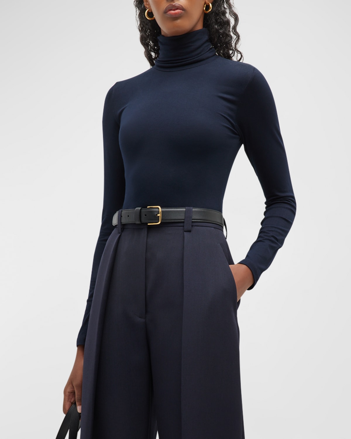 Majestic Soft Touch Long-sleeve Turtleneck In Marine