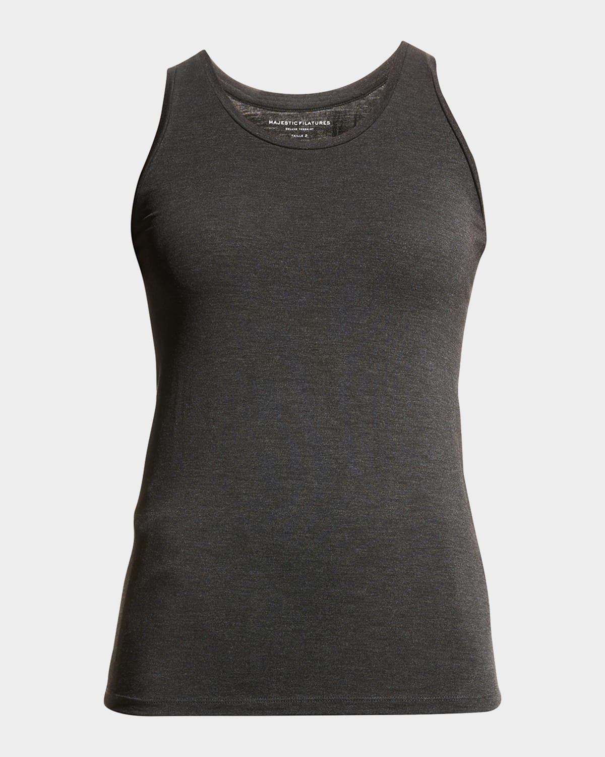 Shop Majestic Soft Touch Scoop-neck Tank In Anthracite