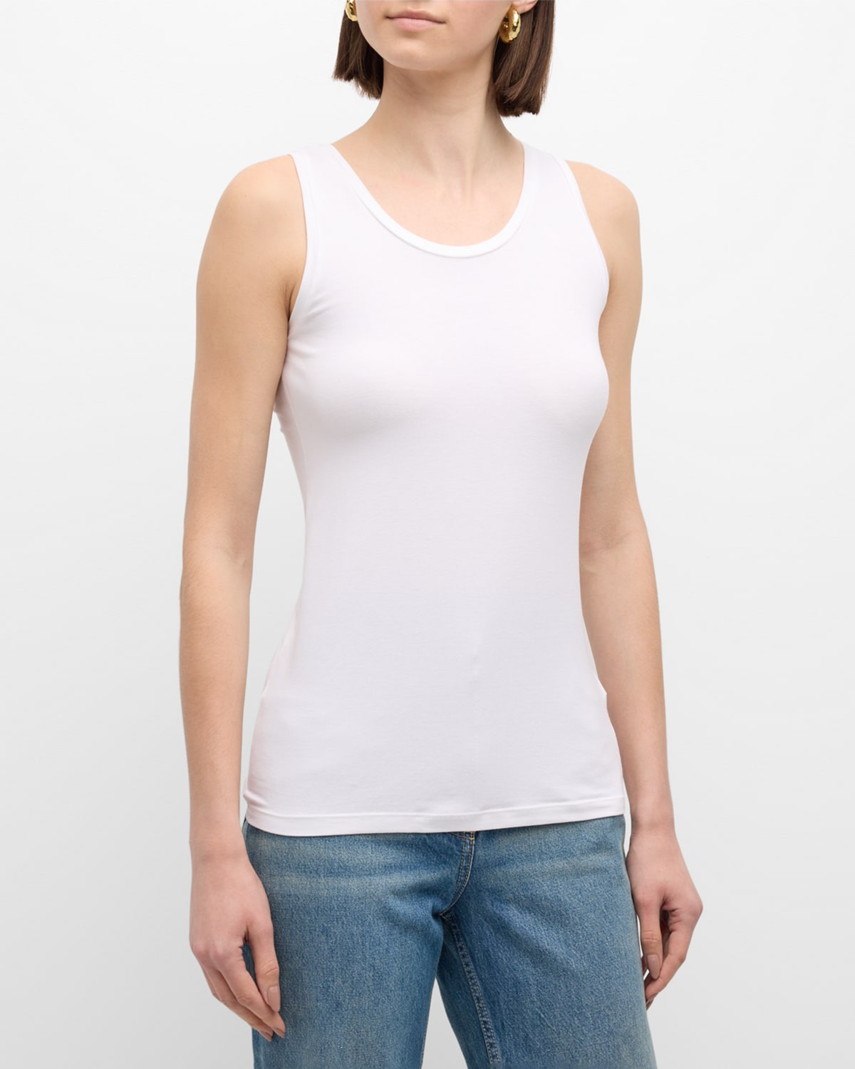 Shop Majestic Soft Touch Scoop-neck Tank In White