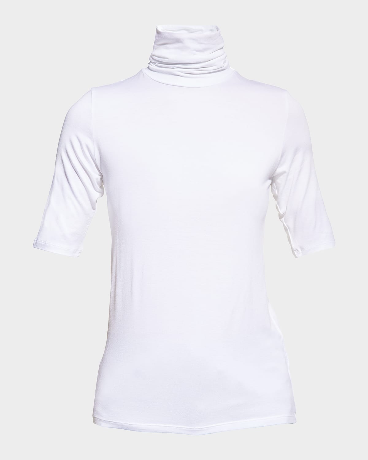 Shop Majestic Soft Touch Half-sleeve Turtleneck In White