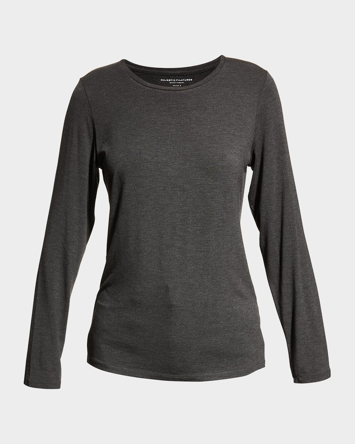 Majestic Soft Touch Crewneck Top In Anthracite