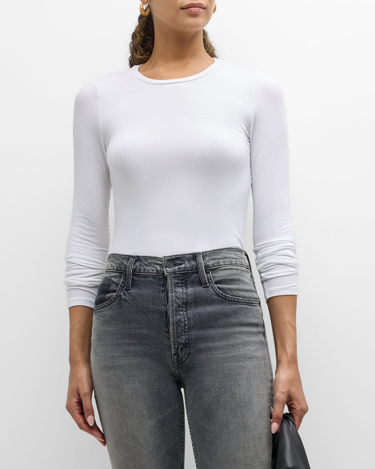 Shop Majestic Soft Touch Crewneck Top In White