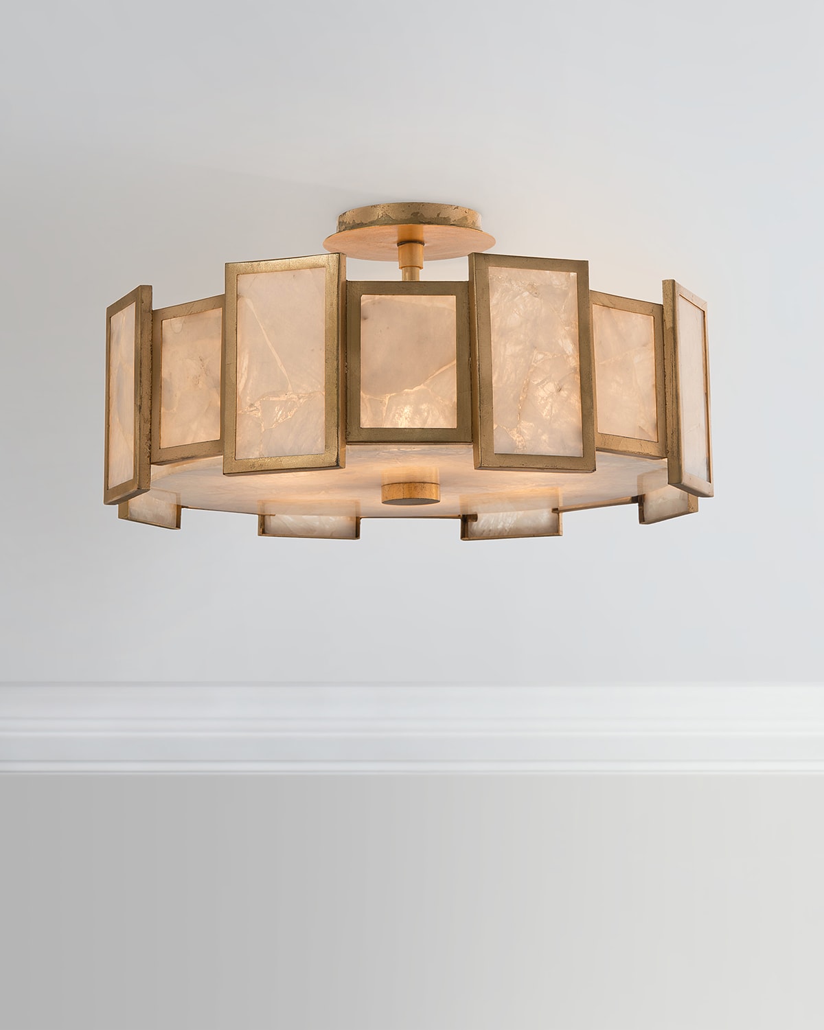 Shop John-richard Collection 6-light Calcite Semi-flush Light In Gold