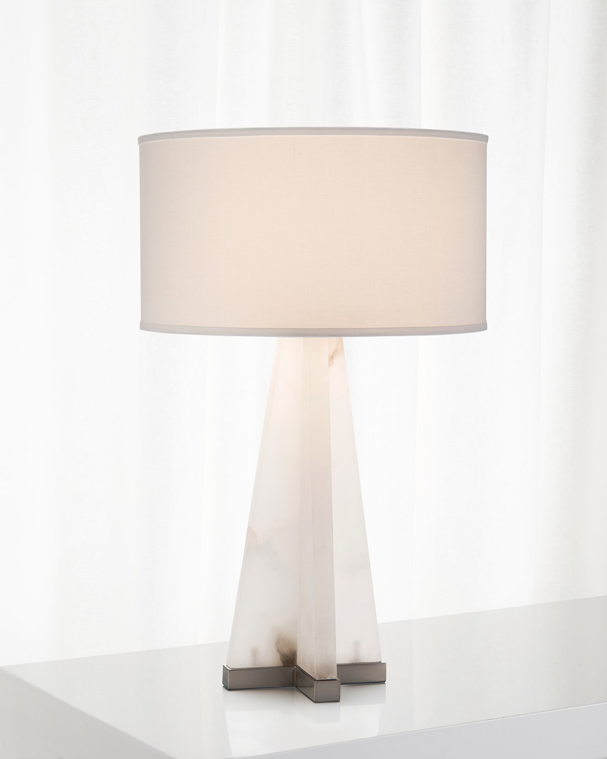 Shop John-richard Collection Sculptural Alabaster Table Lamp In White