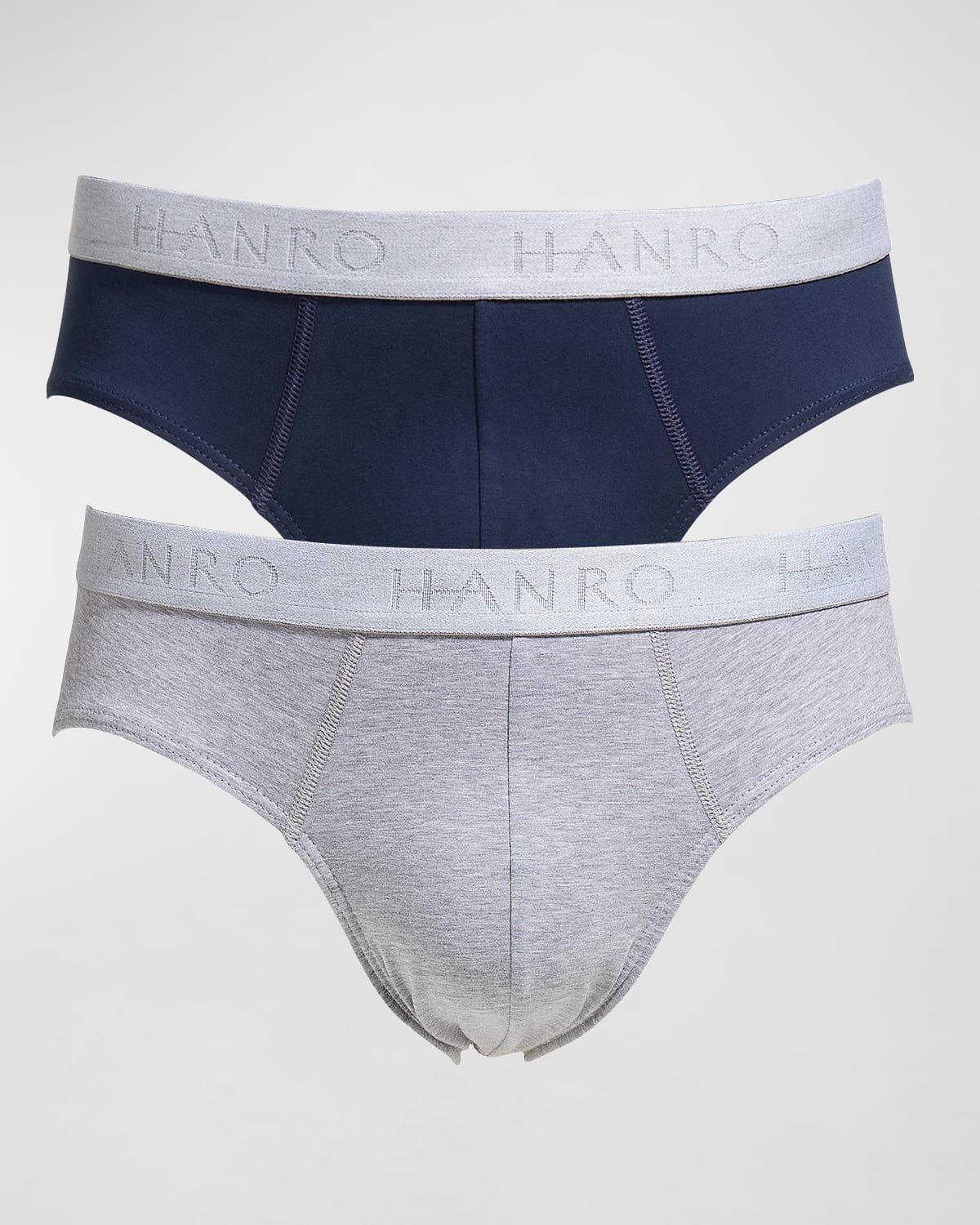 Hanro Cotton Essentials Two-pack Briefs In Lght Melblue Gent