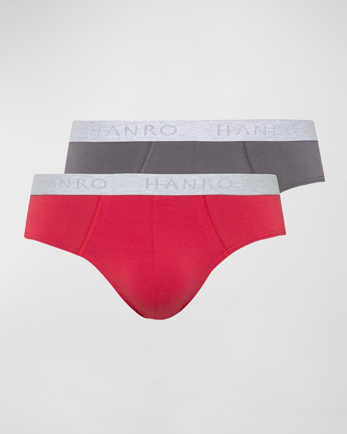 Hanro Cotton Essentials Two-pack Briefs In Amaranth Mercury