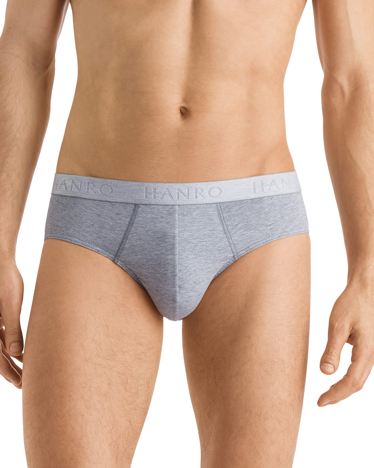 Hanro Cotton Essentials Two-pack Briefs In Light Melange Dee