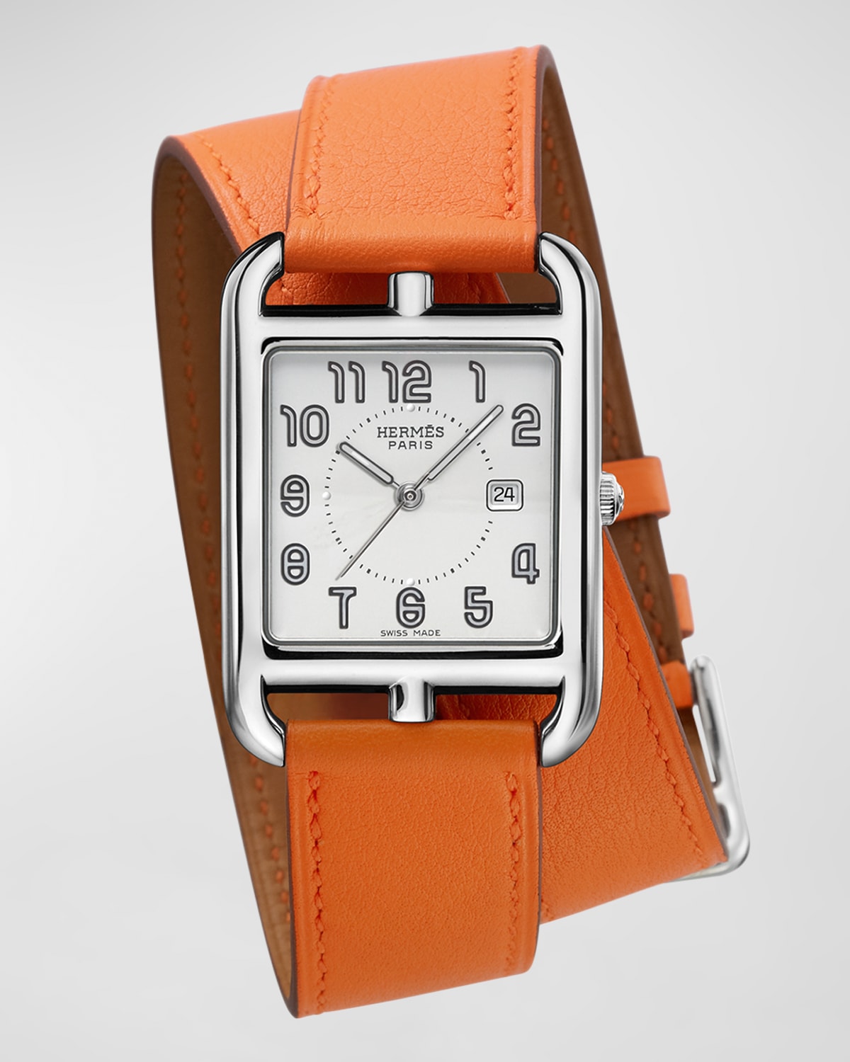 Herm s Cape Cod Watch, Stainless Steel & Leather Strap