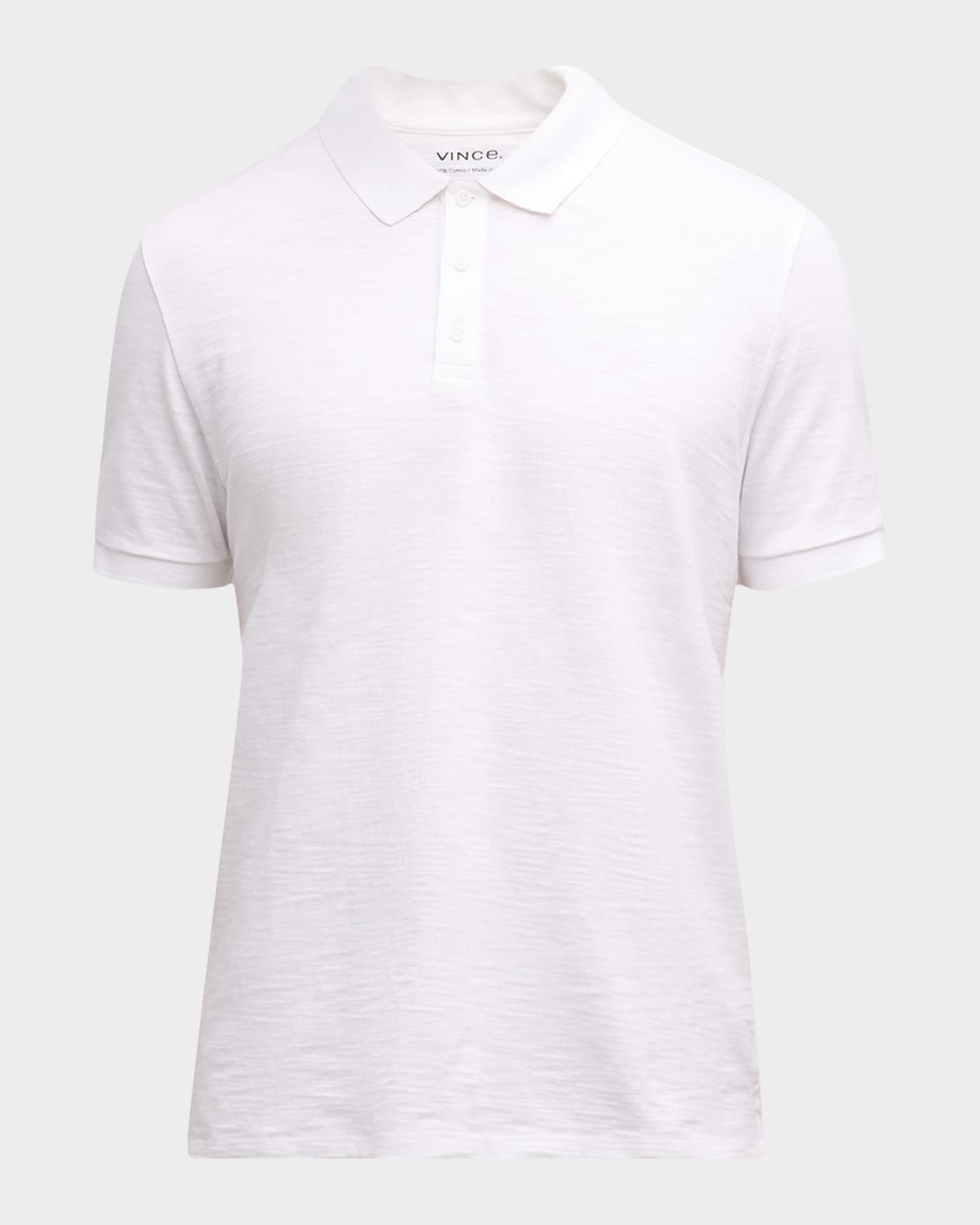 Shop Vince Classic Slub Cotton Polo Shirt In White