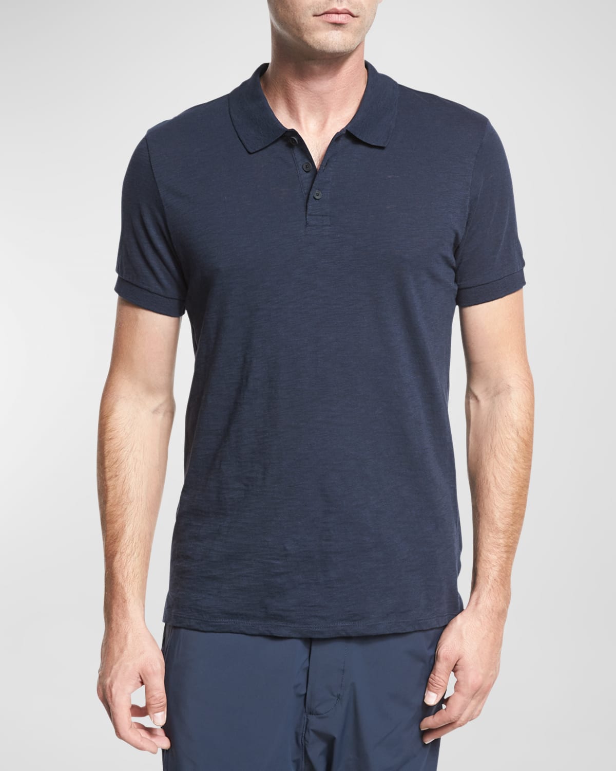 Vince Men's Solid Short Sleeve Polo In Coastal