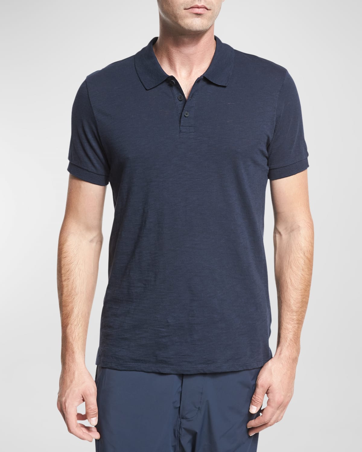 Shop Vince Classic Slub Cotton Polo Shirt In Coastal