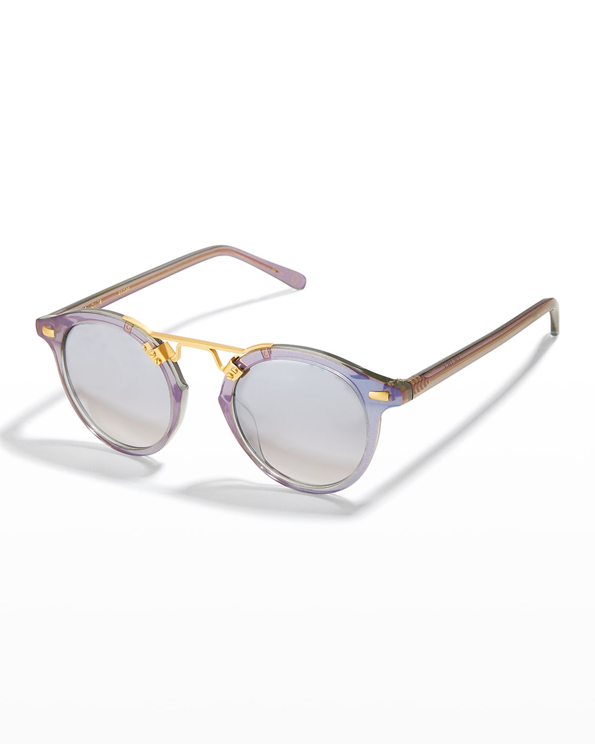 Krewe St. Louis Round Mirrored Sunglasses In Opal 24k