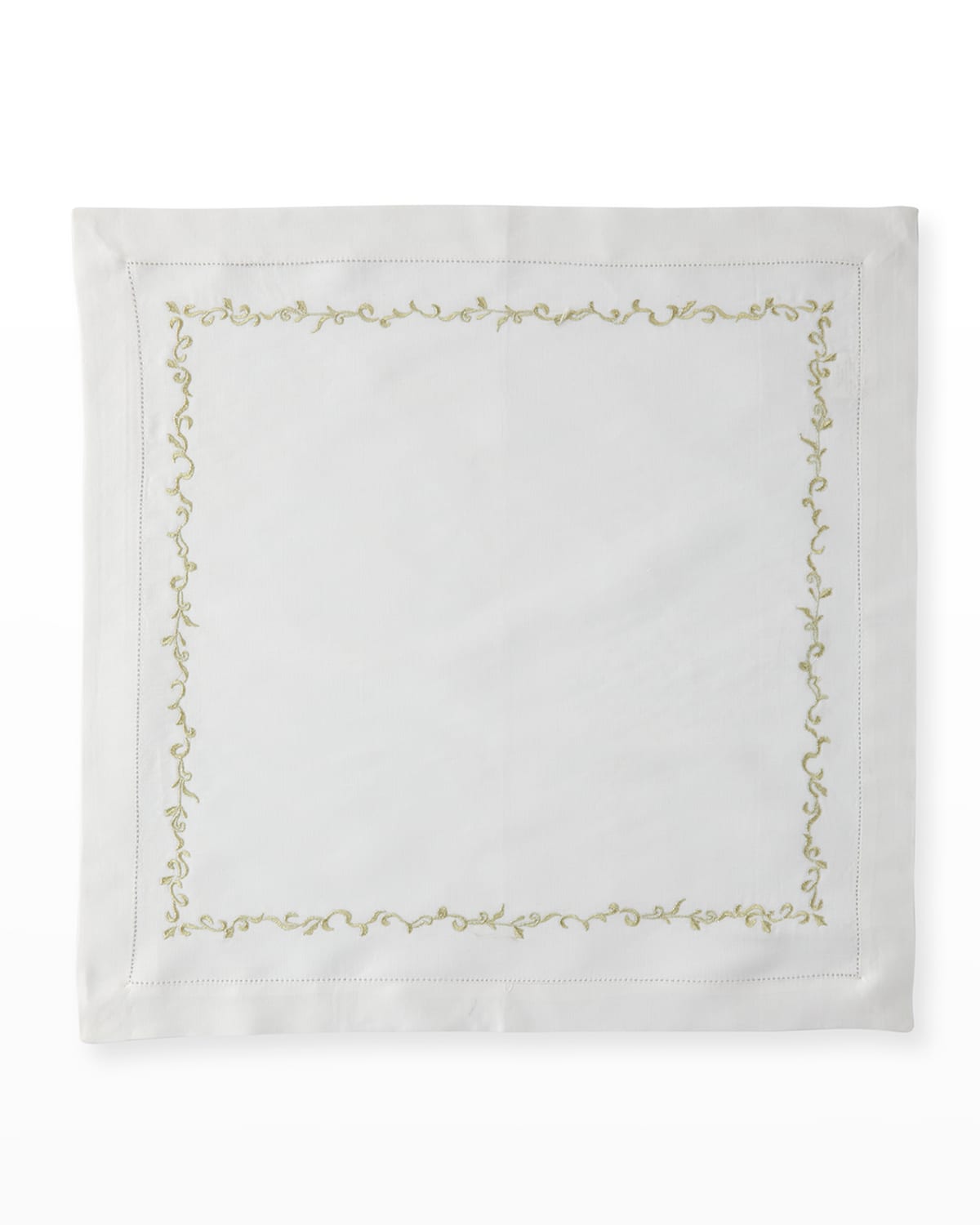 Shop Nomi K Gold Wave Embroidered Napkin In Gold/white