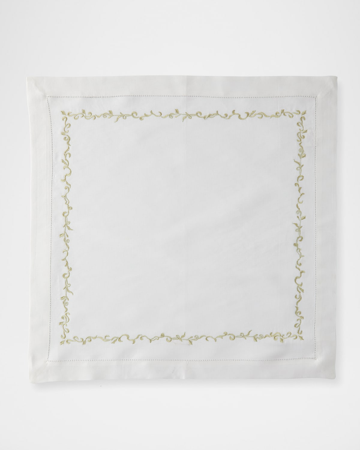 Shop Nomi K Gold Wave Embroidered Napkin In Gold/white