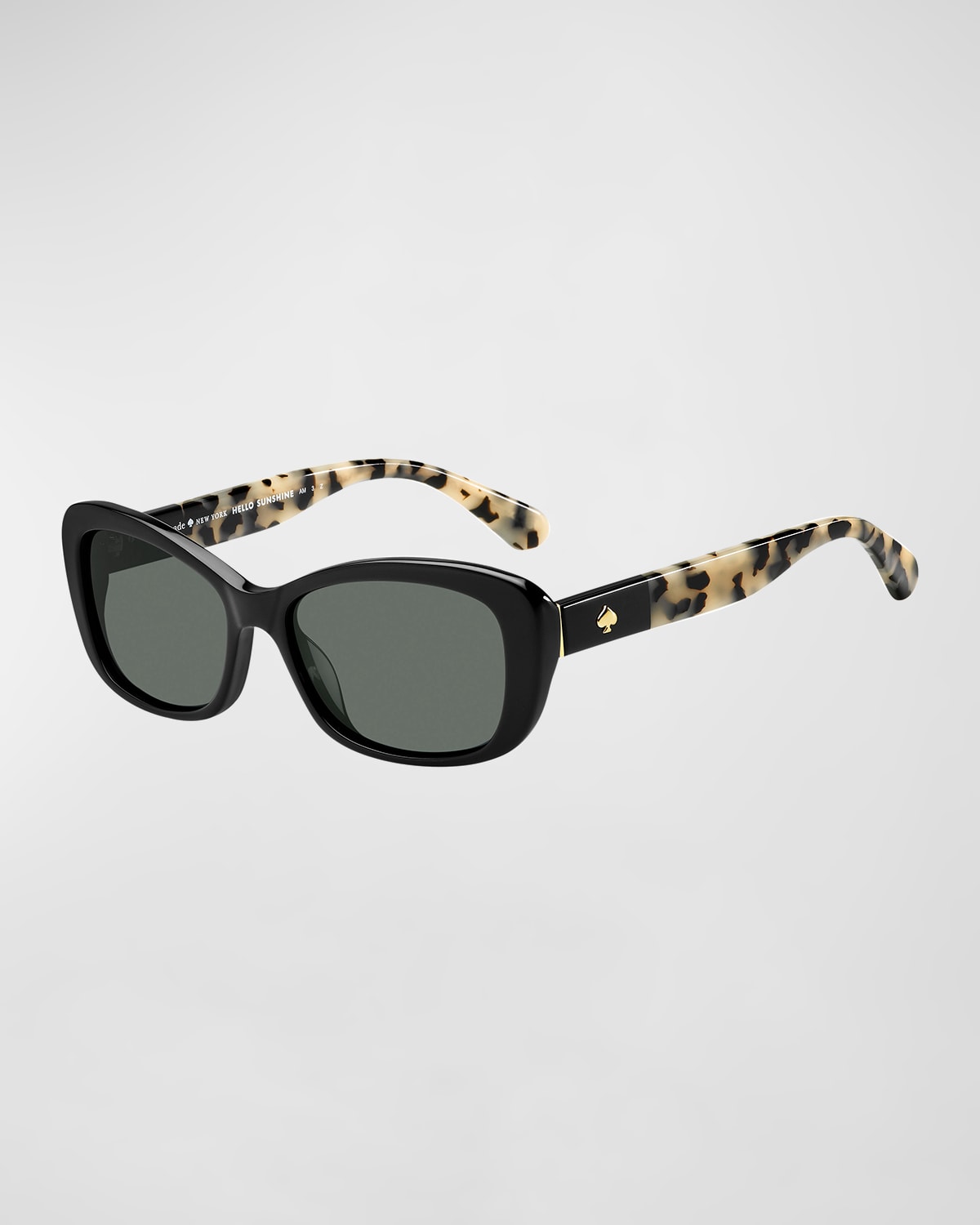 Shop Kate Spade Claretta Two-tone Oval Sunglasses In Black