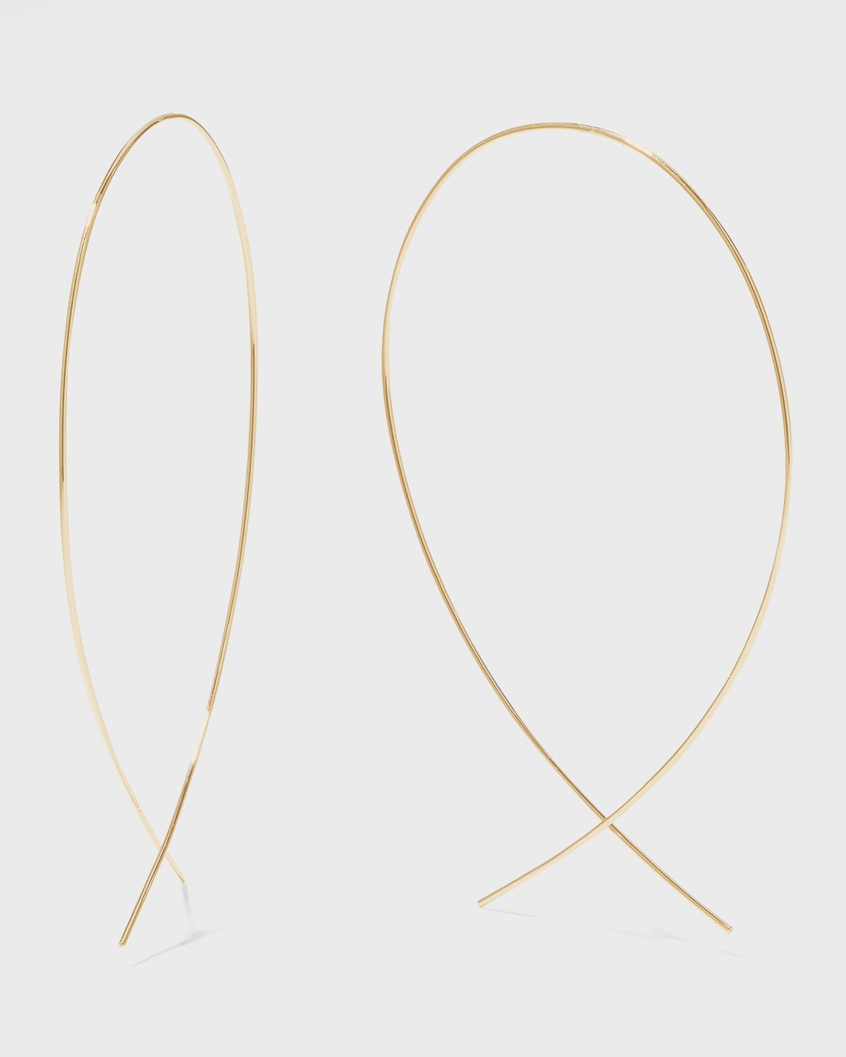 Large Upside Down Hoop Earrings in 14K Gold