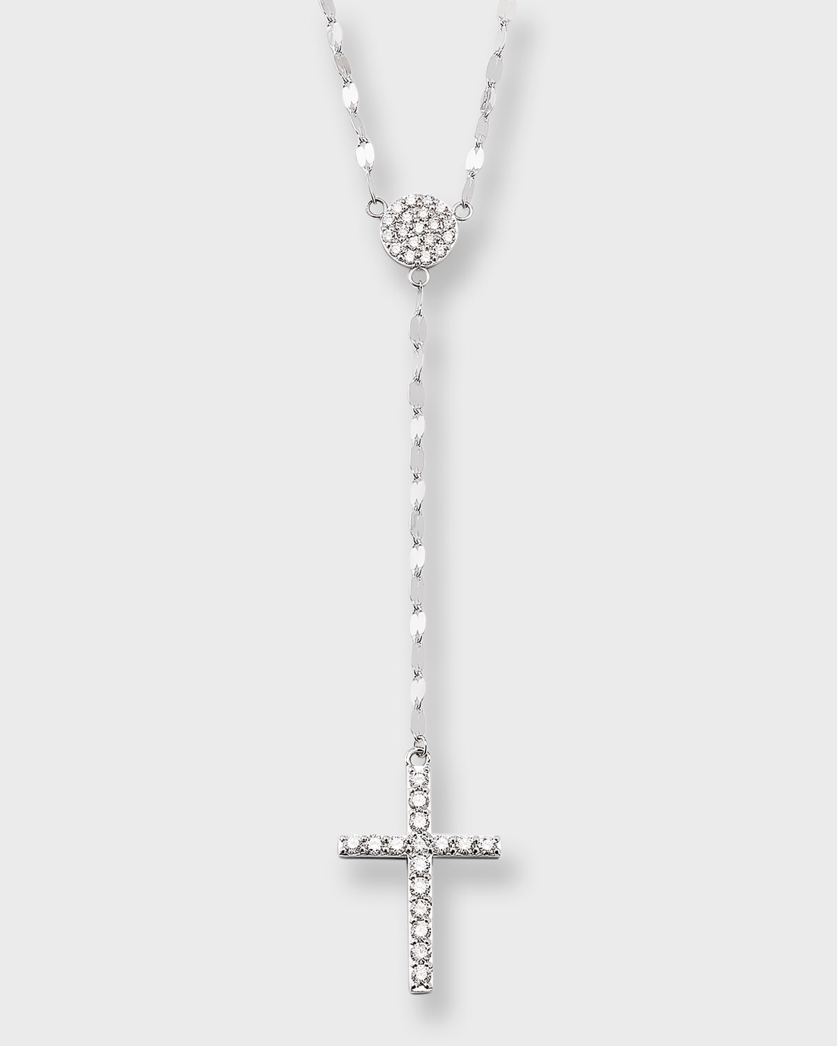 Lana Femme Fatale Crossary Necklace With Diamonds In White