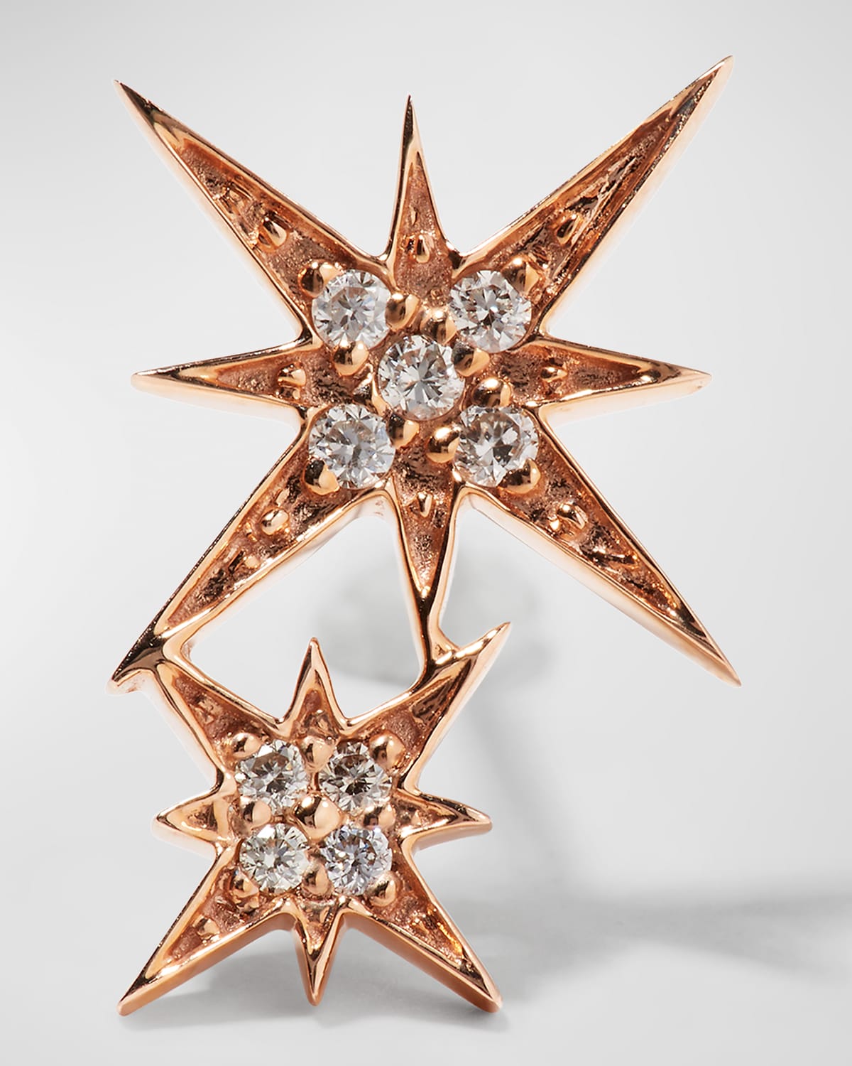 Shop Sydney Evan 14k Pave Diamond Double Starburst Stud Earring In Rose Gold