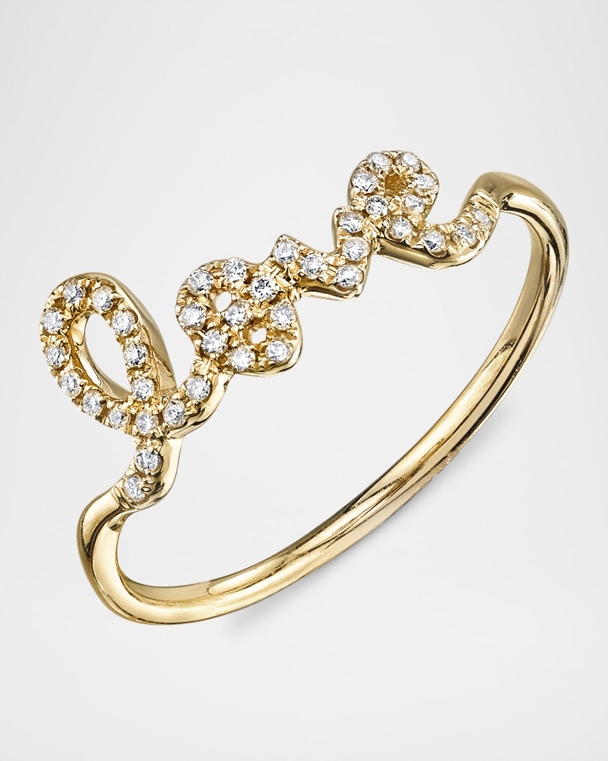 Sydney Evan 14k Gold Diamond Love Script Ring Smart Closet