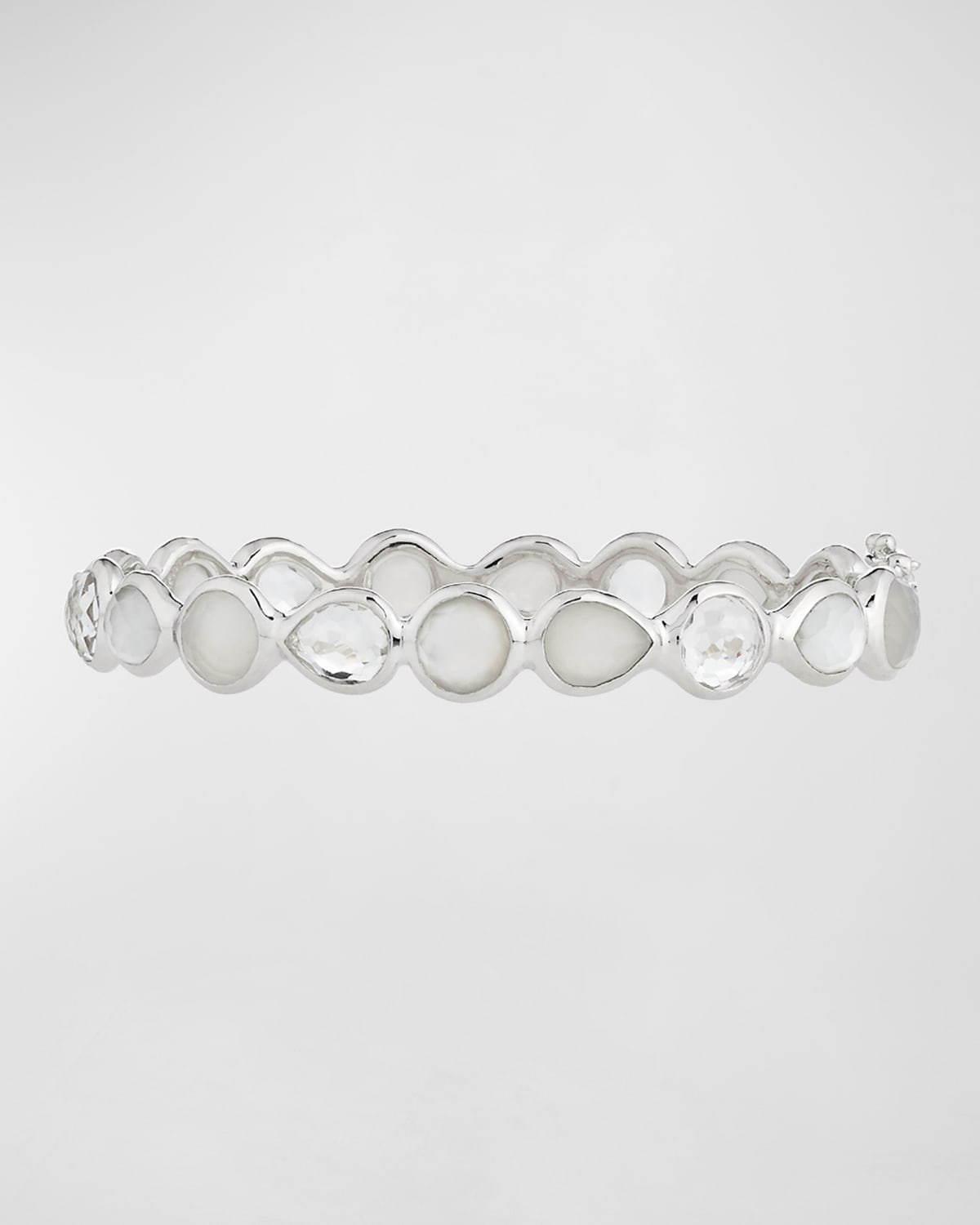 Ippolita All Around Hinged Bangle In Sterling Silver In Flirt