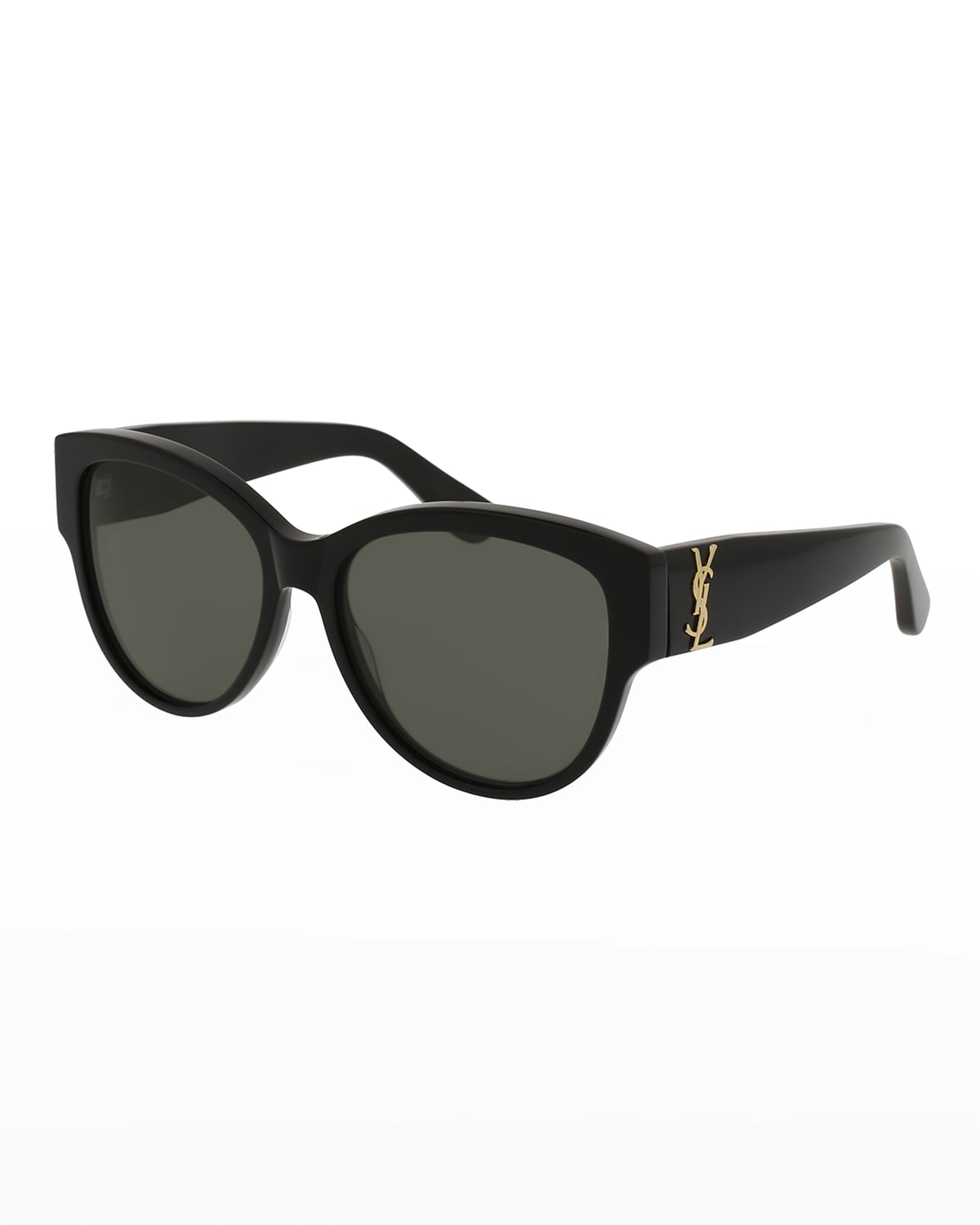Monochromatic Cat-Eye Sunglasses, Black