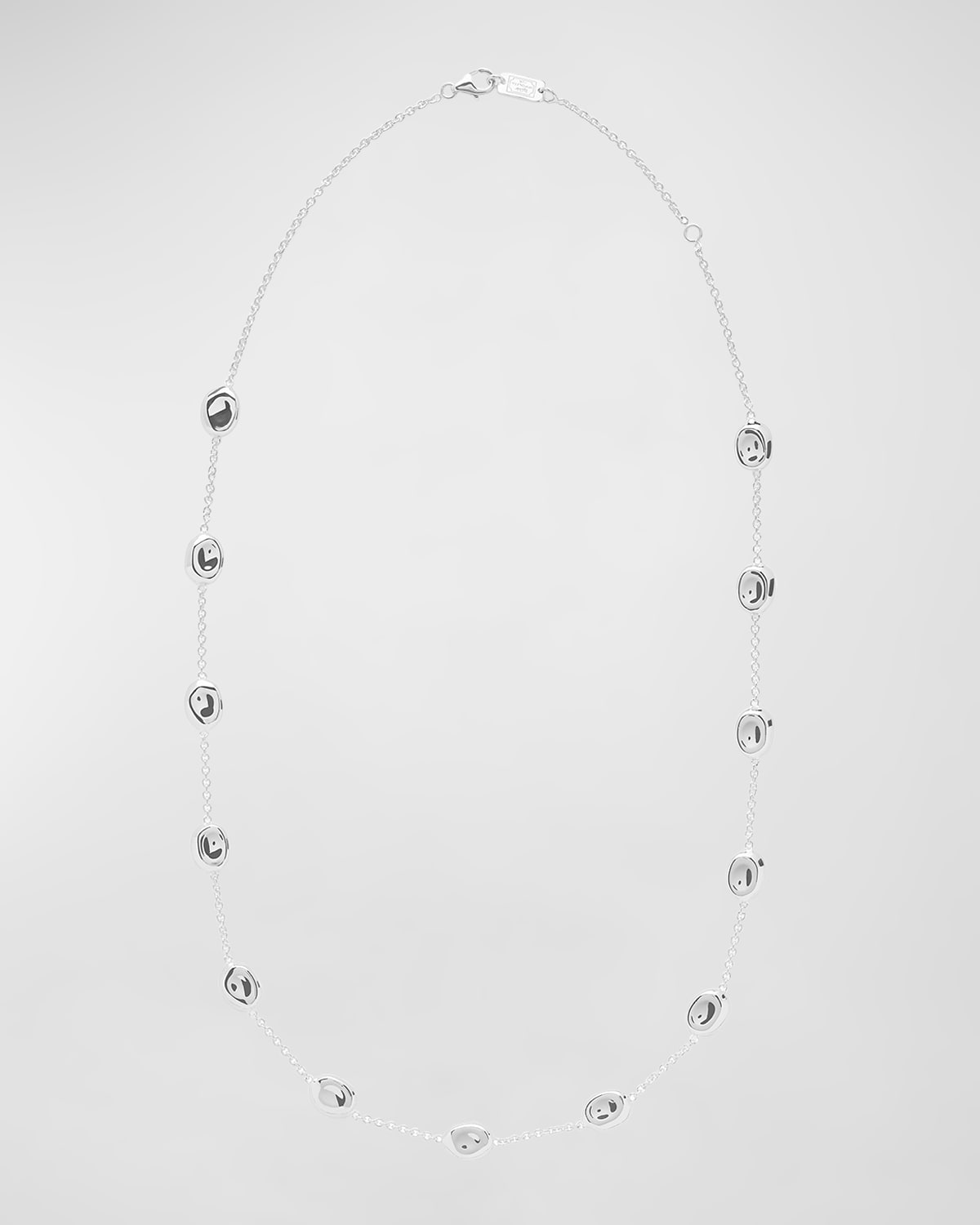 Short Multi Pebble Necklace in Sterling Silver