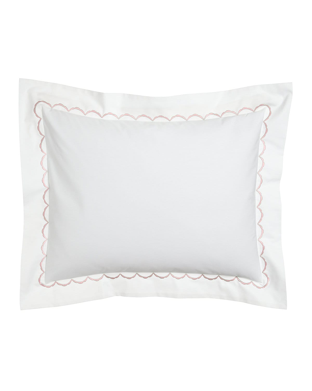 Matouk European Scallops Embroidered Sham In White