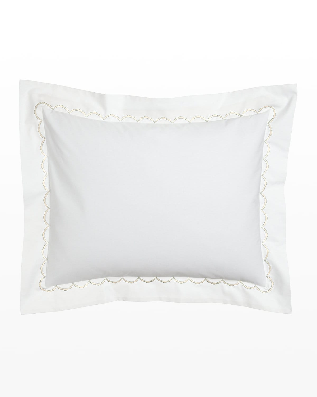 Matouk King Scallops Embroidered Sham In Champagne