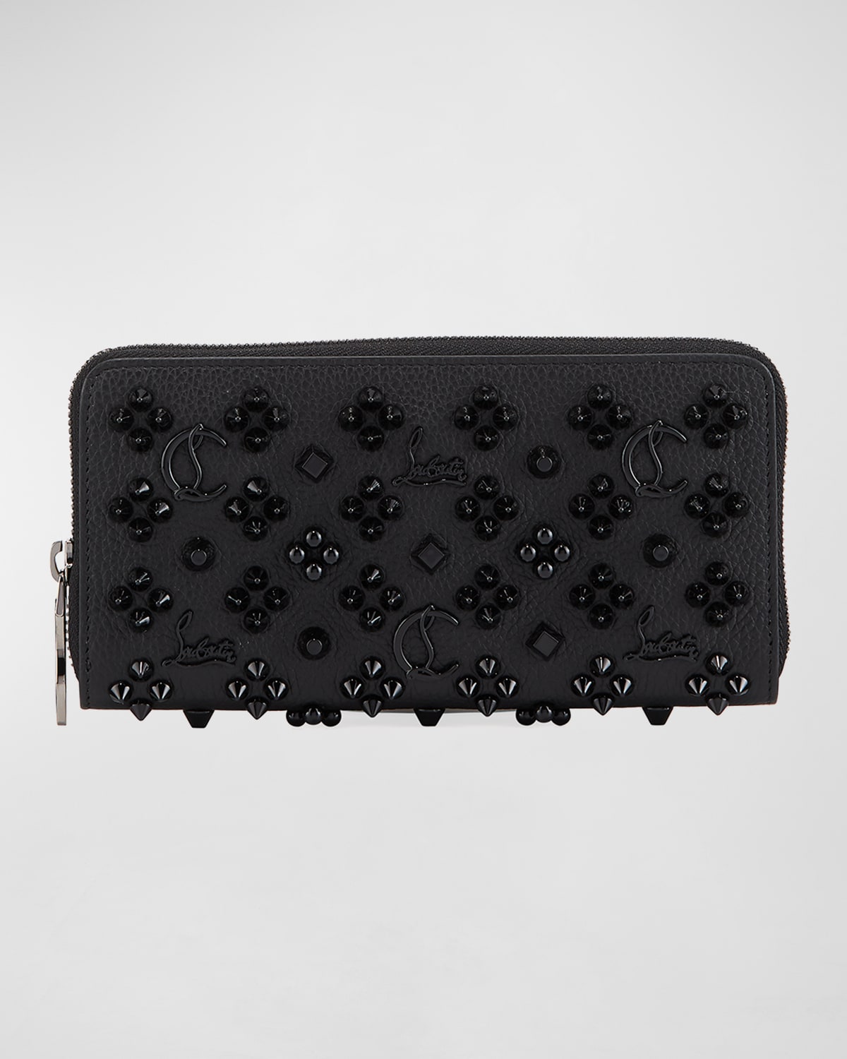 CHRISTIAN LOUBOUTIN PANETTONE WALLET IN LEATHER WITH LOUBINTHESKY SPIKES