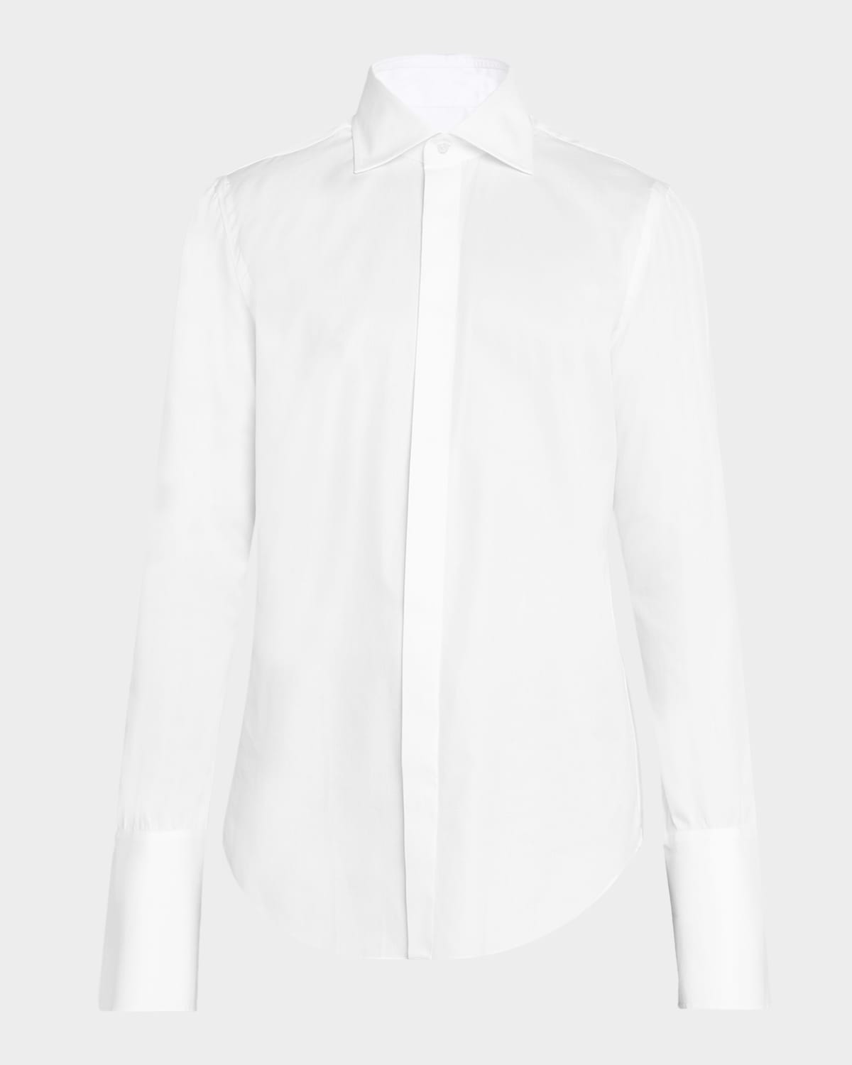 Cesare Attolini Men's Marcella Cotton French-cuff Dress Shirt In White