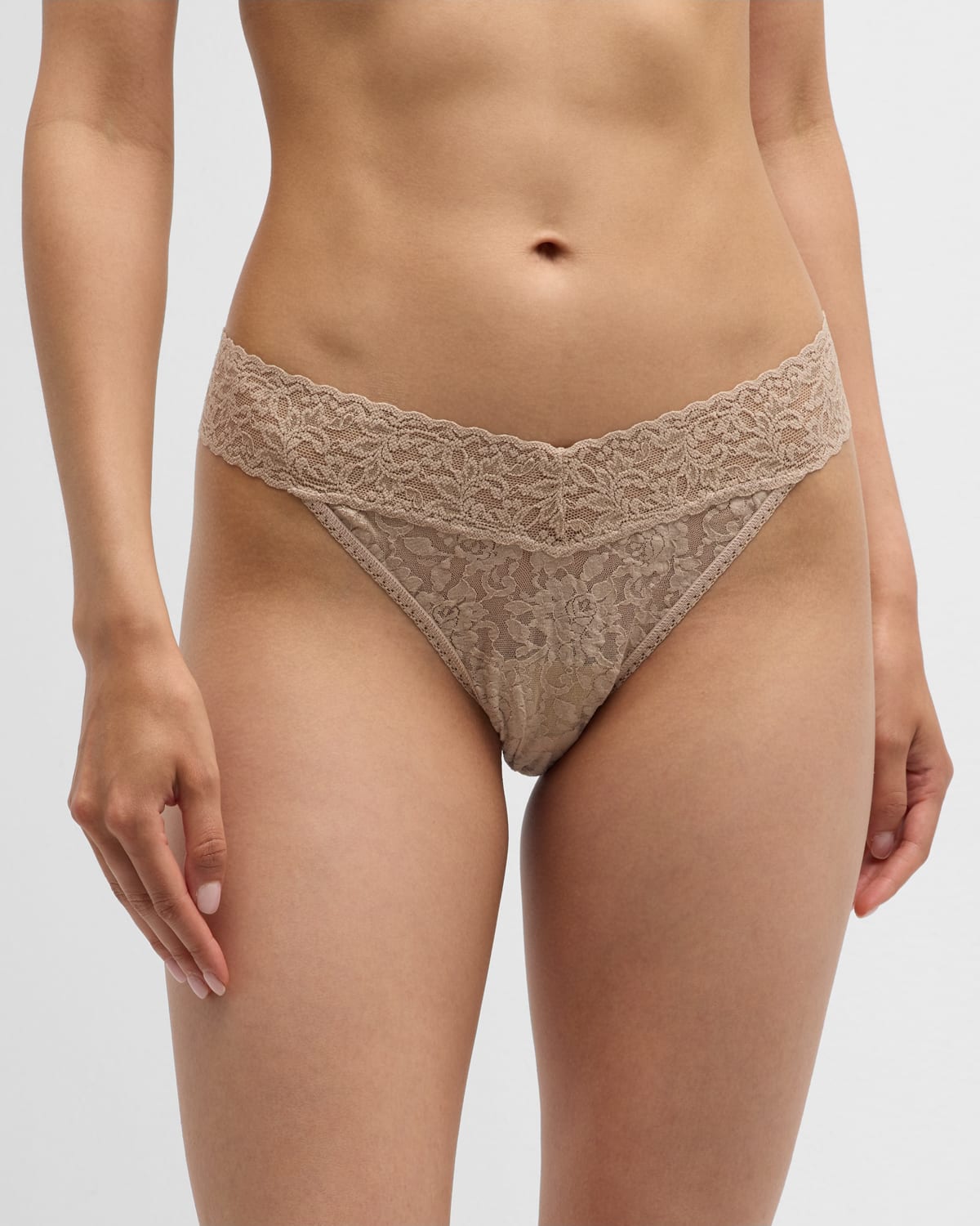Hanky Panky Stretch Lace Traditional-rise Thong In Kiwi Punch