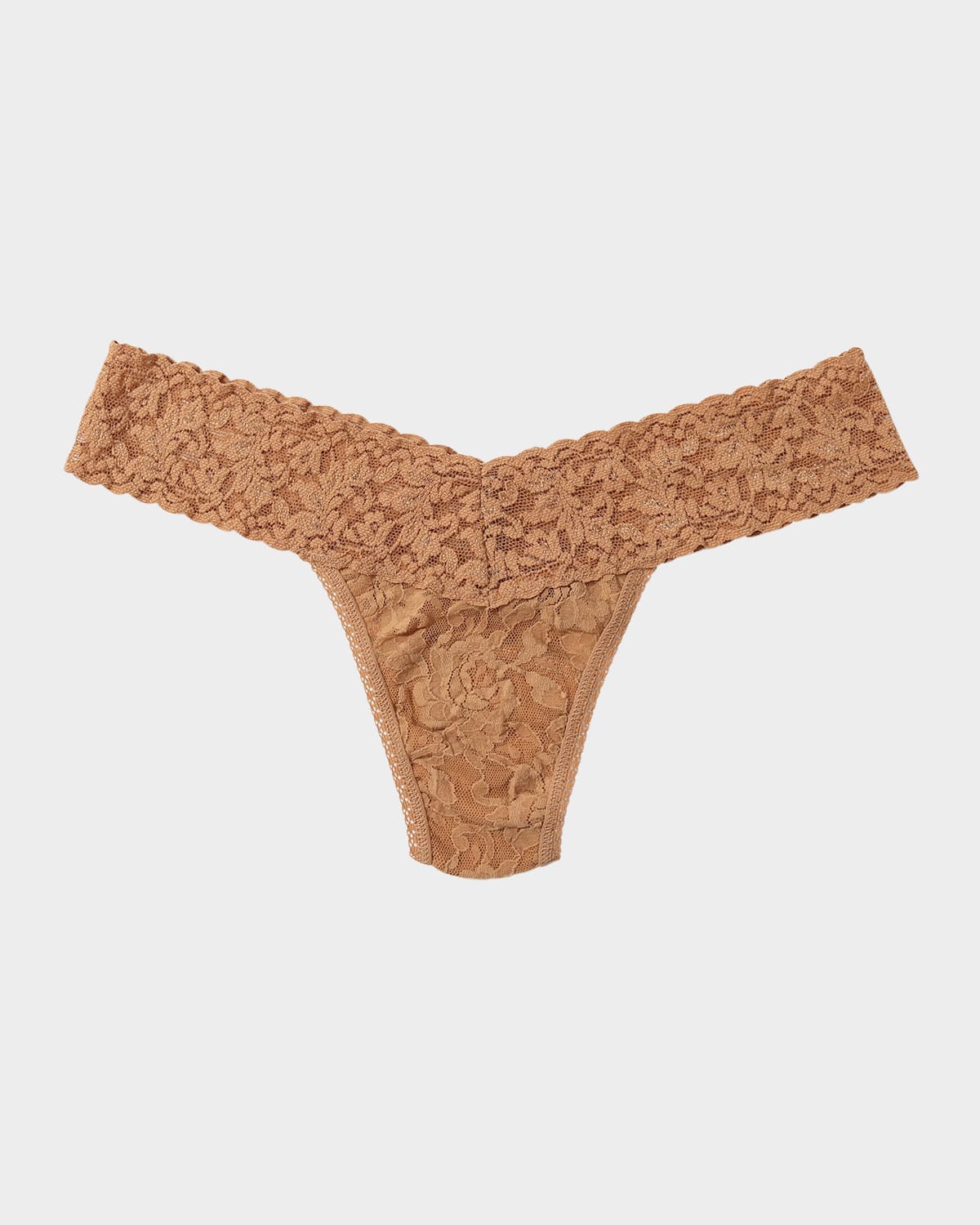 Shop Hanky Panky Signature Lace Low-rise Thong In Sun Tan