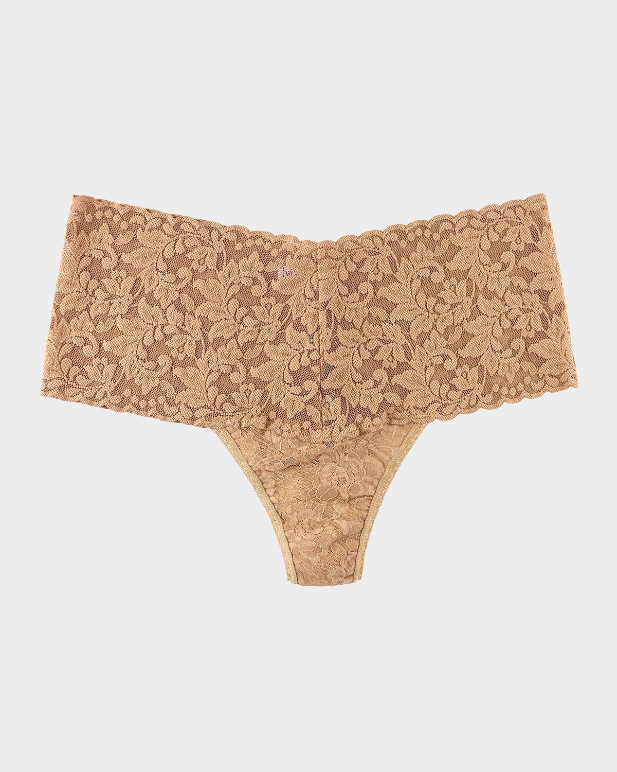 Hanky Panky Retro Signature Lace Thong In Tan