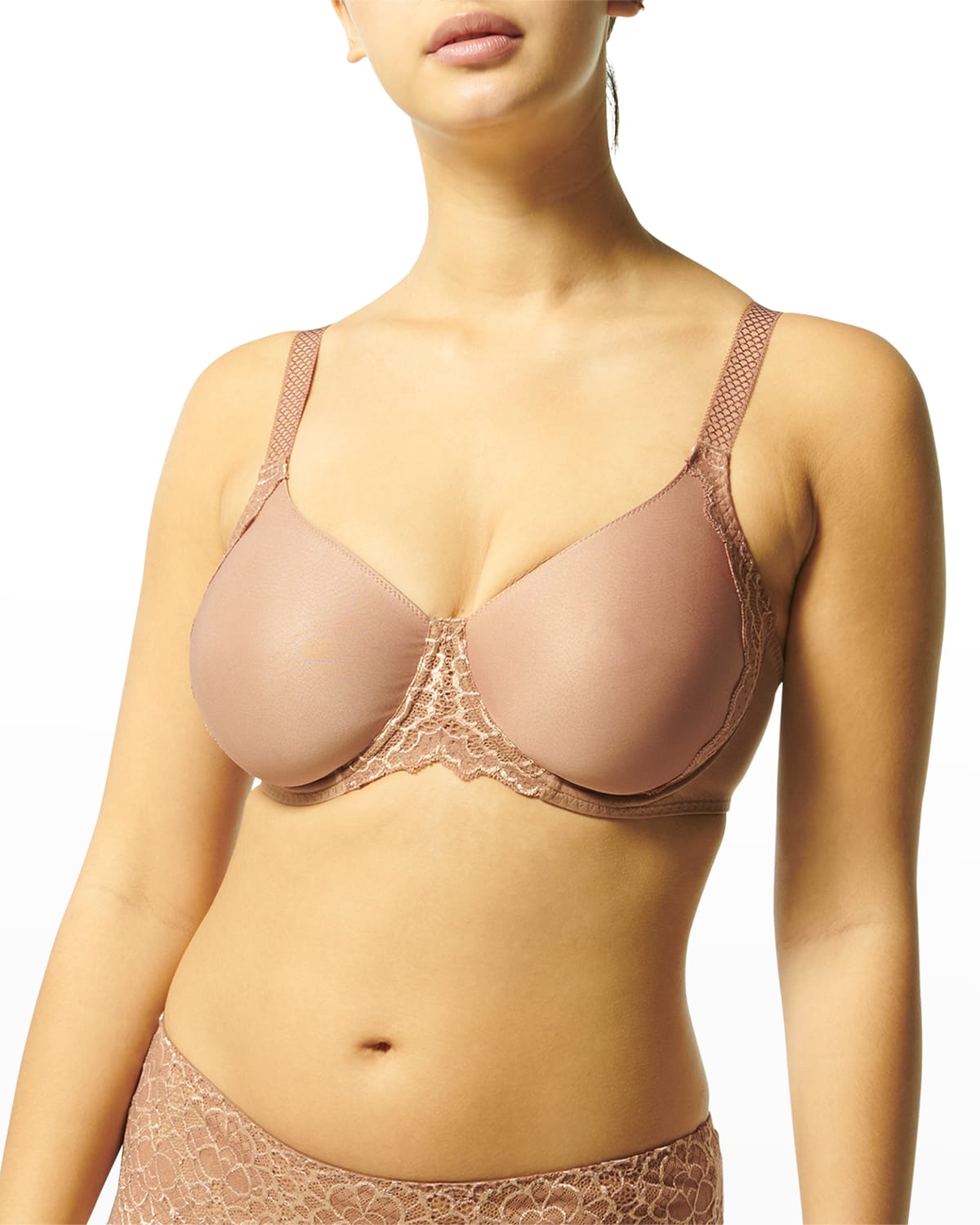 SIMONE PERELE CARESSE LACE-TRIM MINIMIZER BRA