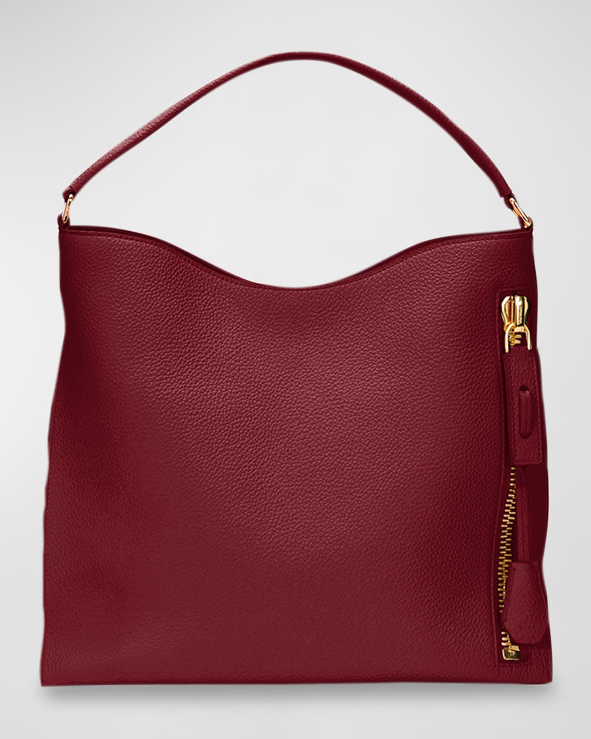 Tom Ford Alix Small Calfskin Hobo Bag In Cranberry
