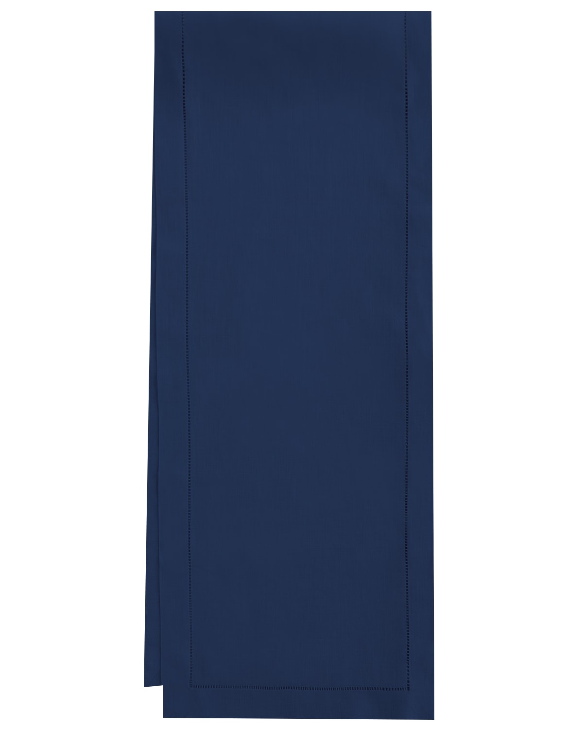 Shop Sferra Hemstitch Table Runner, 15" X 90" In Navy