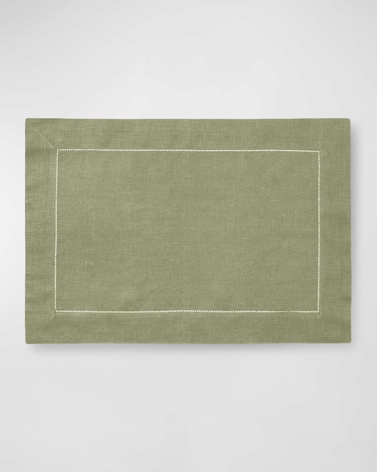 Shop Sferra Hemstitch Placemats, Set Of 4 In Sage