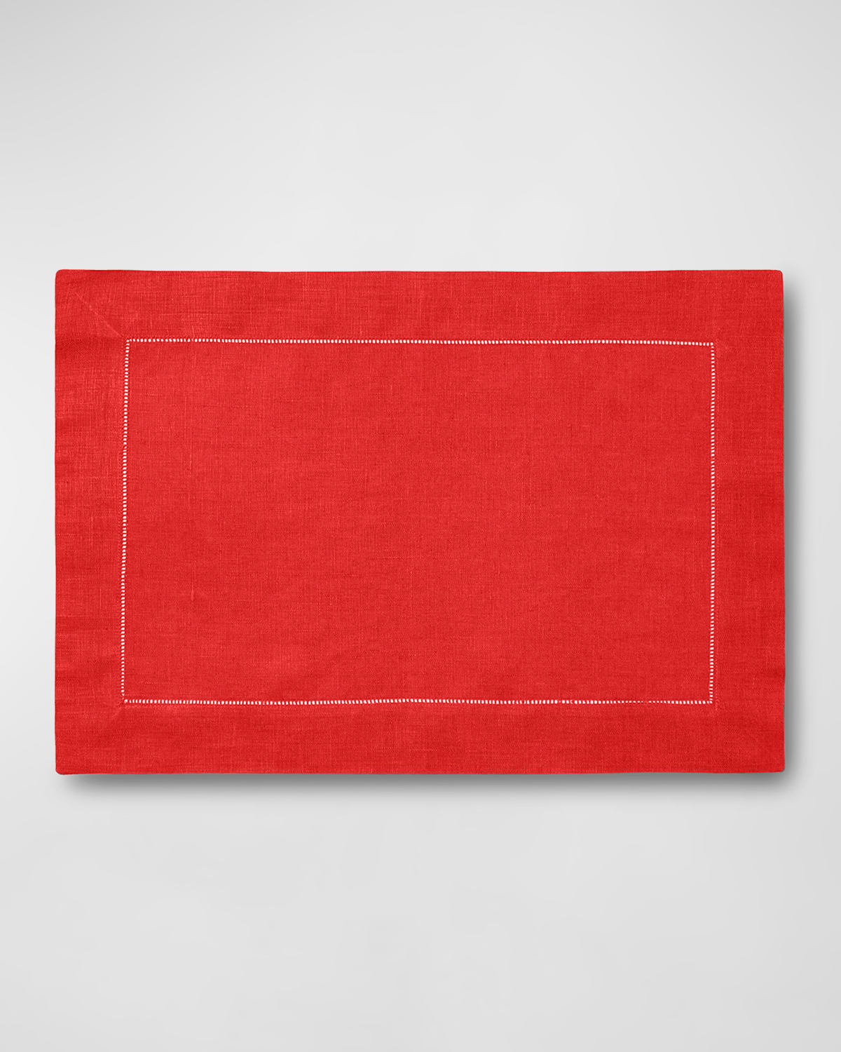 Shop Sferra Hemstitch Placemats, Set Of 4 In Red