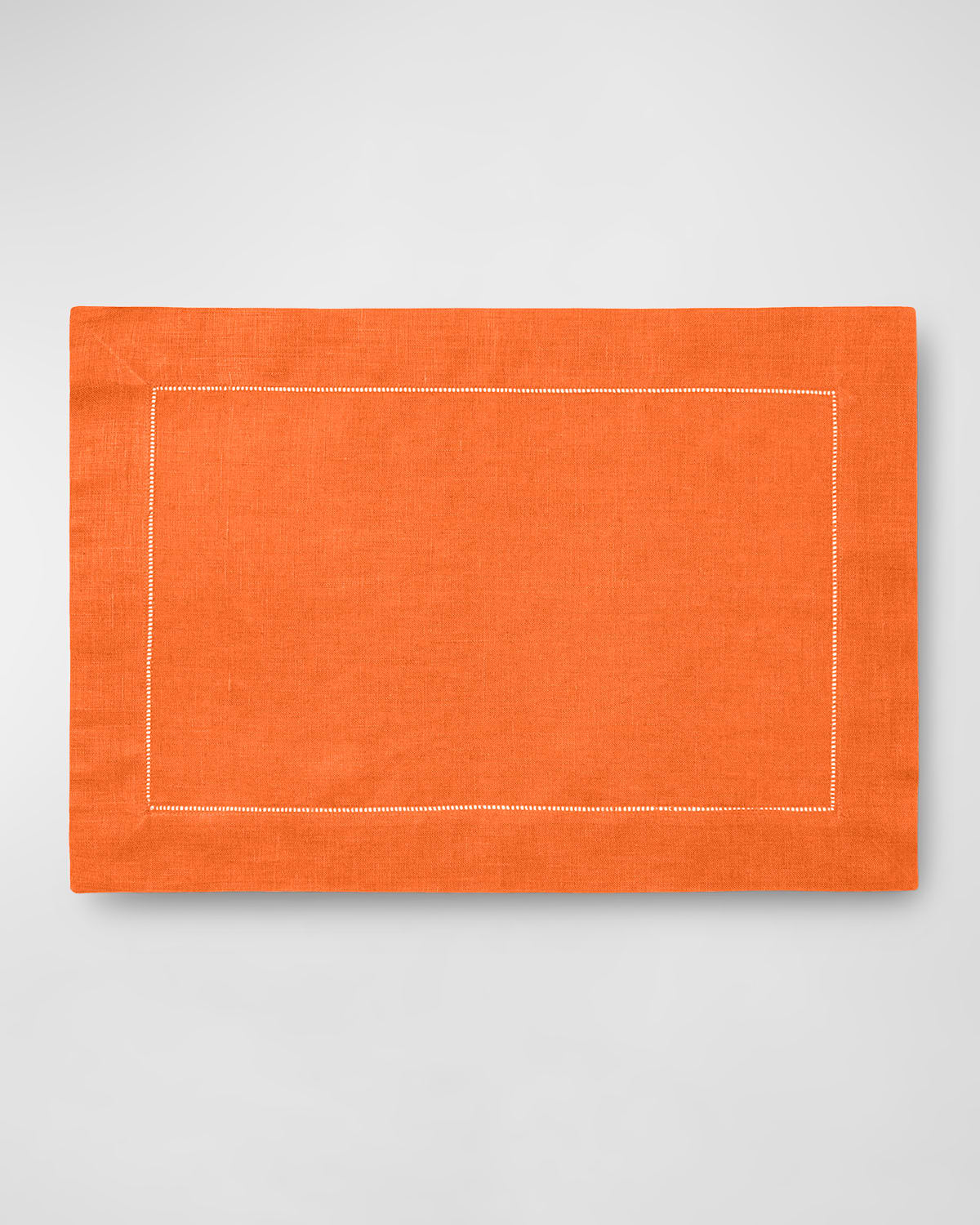 Shop Sferra Hemstitch Placemats, Set Of 4 In Tangerine