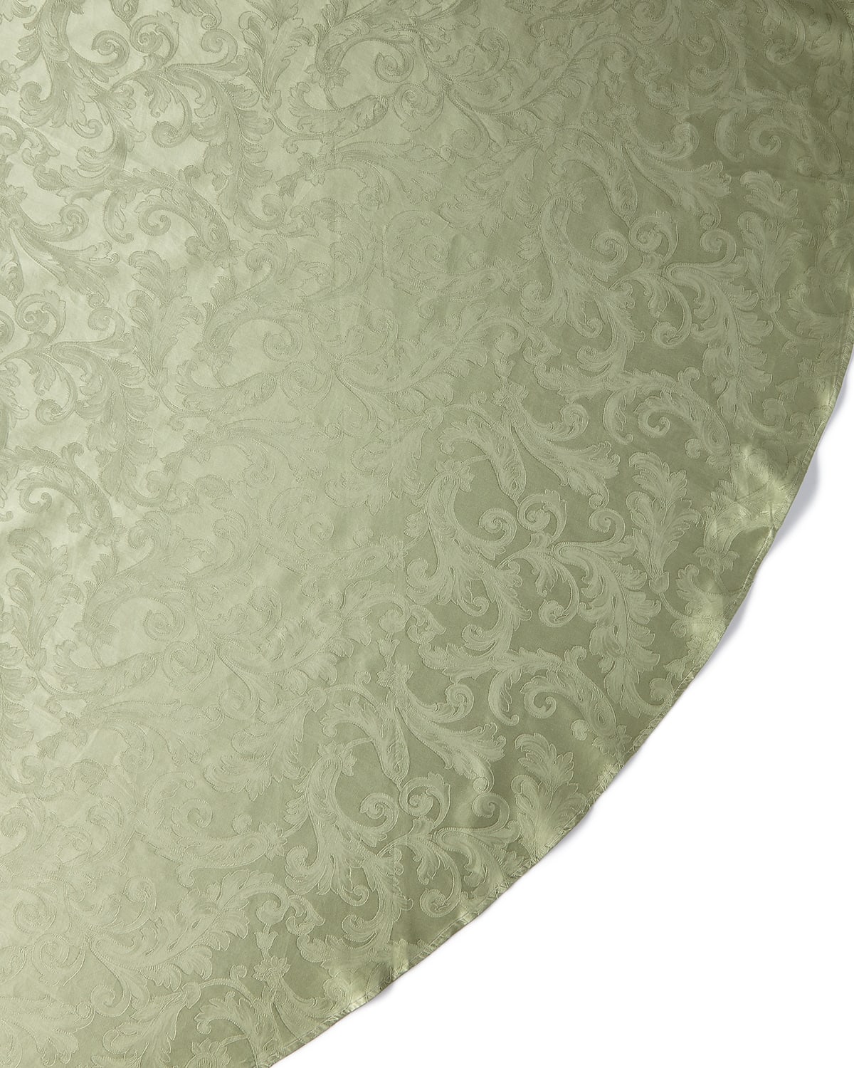 Shop Sferra Plume Jacquard 90" Round Tablecloth In Sage