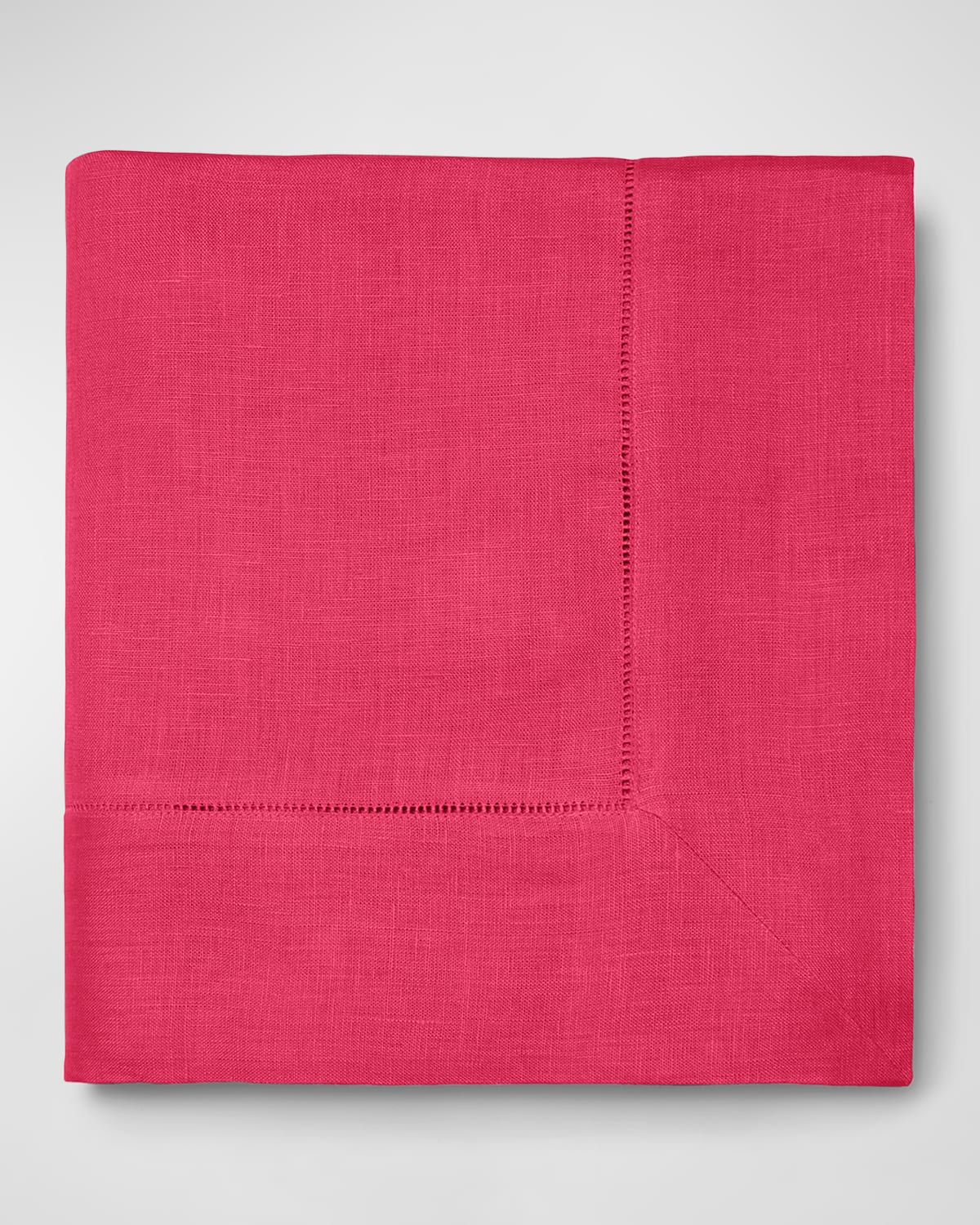 Shop Sferra Hemstitch Tablecloth, 66" X 106" In Raspberry