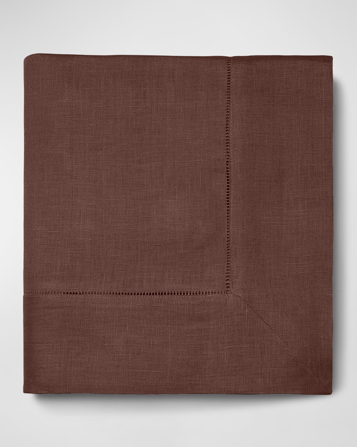 Shop Sferra Hemstitch Tablecloth, 66" X 106" In Chocolate