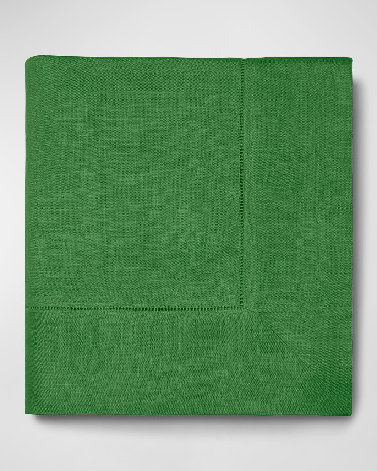 Shop Sferra Hemstitch Tablecloth, 66" X 106" In Emerald