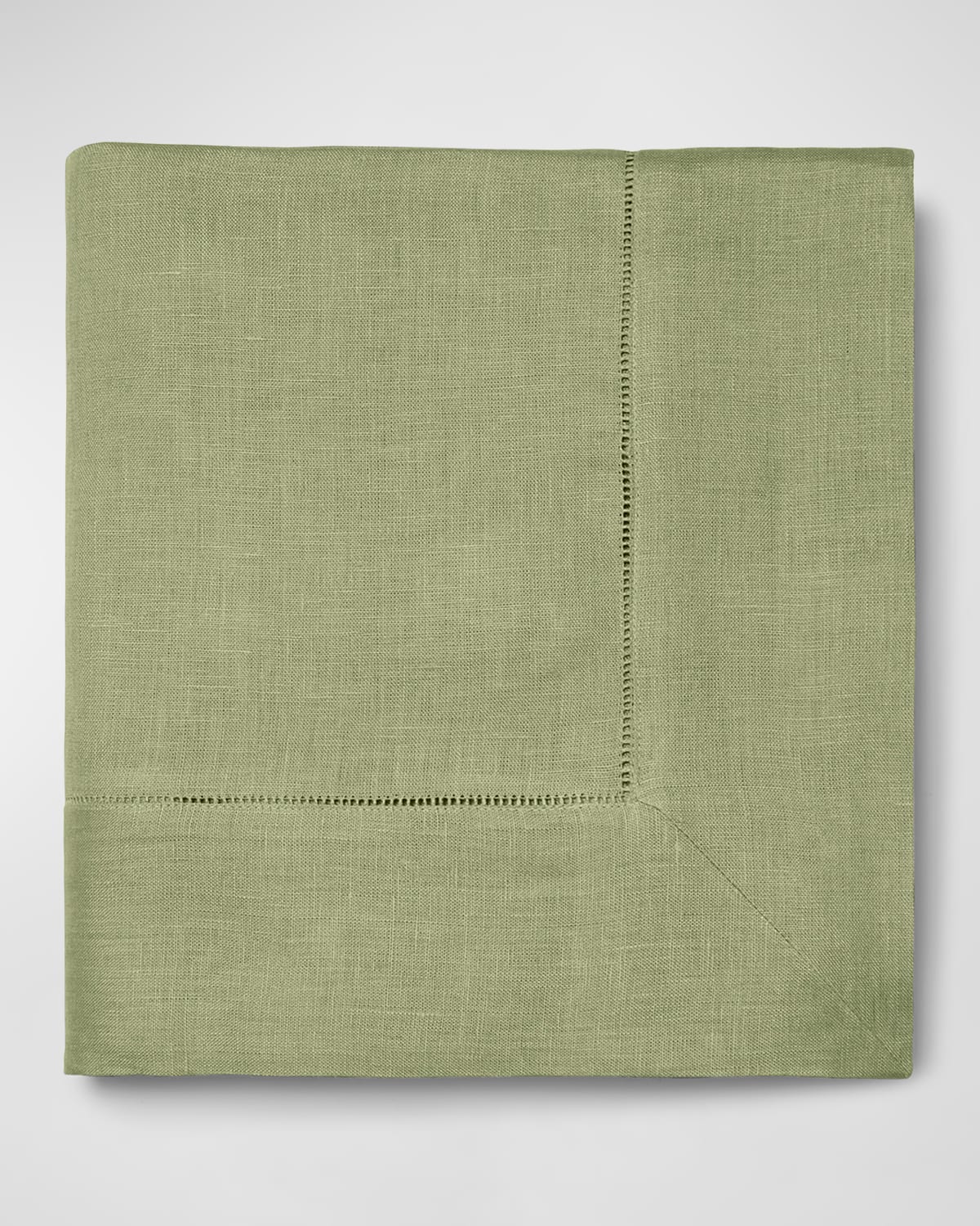 Shop Sferra Hemstitch Tablecloth, 66" X 106" In Sage