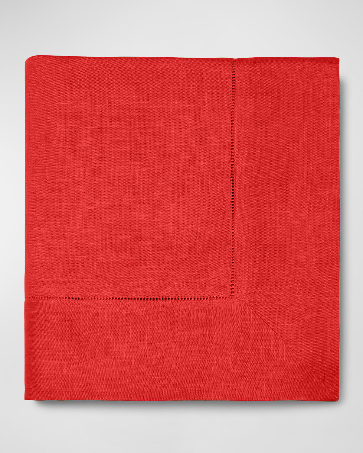 Shop Sferra Hemstitch Tablecloth, 66" X 106" In Red