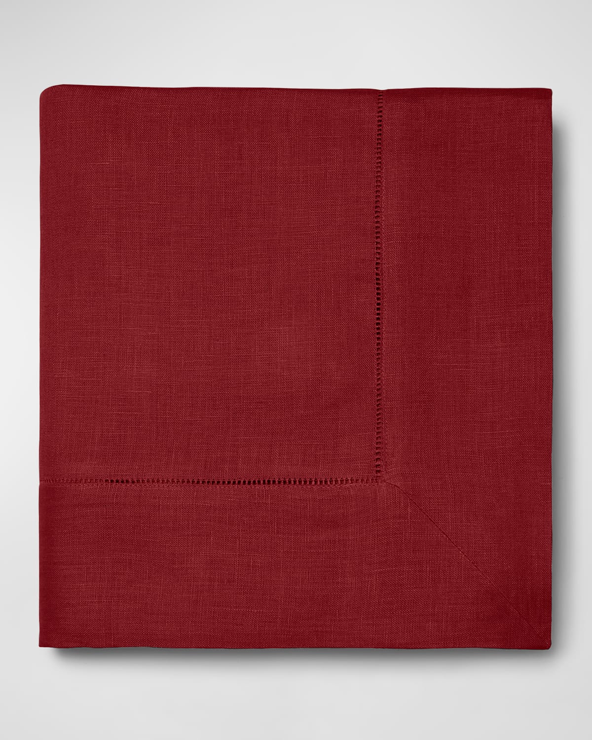 Shop Sferra Hemstitch Tablecloth, 66" X 106" In Cinnabar