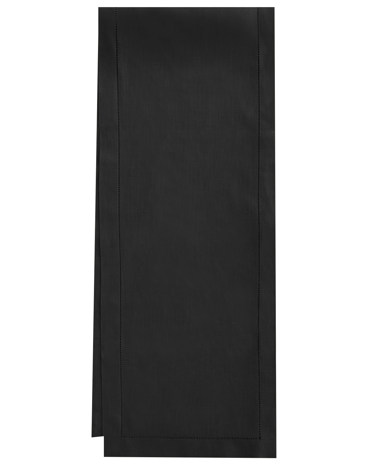 Shop Sferra Hemstitch Table Runner, 15" X 108" In Black